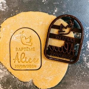 Cortador de galletas Paloma personalizado. Cortador de galletas de bautismo. Cortador de galletas personalizado. Cortador de galletas con nombre Boda, bautismo, cumpleaños