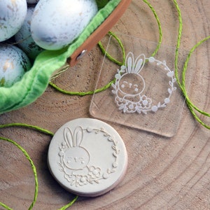 Easter Bunny embosser stamp. Bunny embosser fondant. Easter sugar paste stamp. Easter Bunny texture plate.