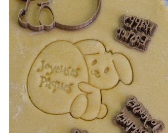 Bunny with egg cookie cutter - Cute rabbit cookie cutter - Easter cookie cutter - Rabbit cookie cutter - Bunny cookie cutter