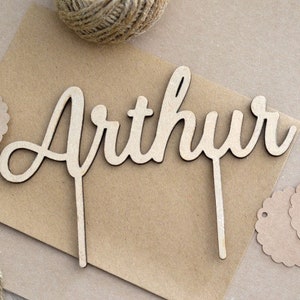 Cake Topper personalized wedding - Cake topper Wooden wedding with first name - Personalized cake decoration
