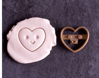 Herz Kawaii Ausstecher - Herz Kawaii Größe S Ausstecher - Kawaii Herz - Valentinstag - Hochzeit - Kawaii Herz Ausstecher