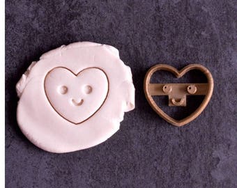 Kawaii Heart Cookie Cutter - Kawaii cookie cutter - Heart cookie cutter - Valentine's day - Wedding cookie cutter -