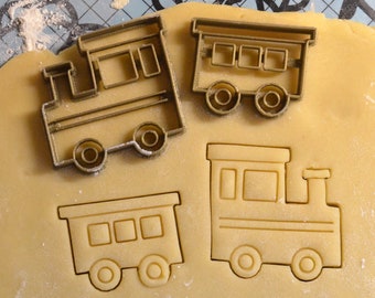 Train cookie cutter - Locomotive and wagon cookie cutter - Train cookie - Transport cookie