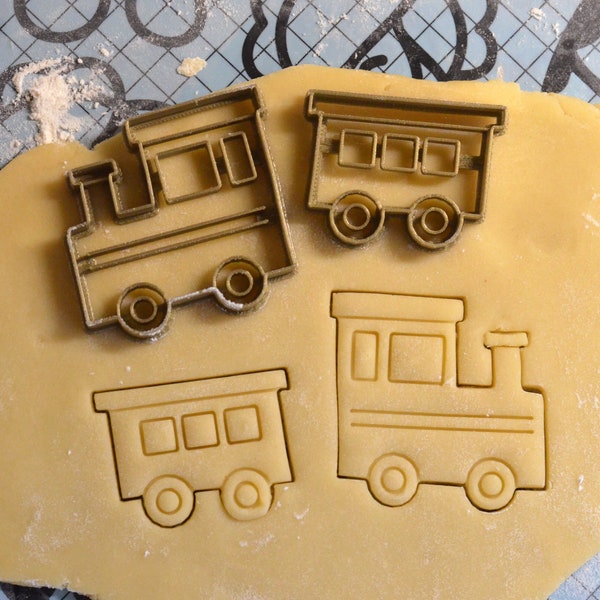 Emporte-pièce Train - Emporte-pièce Locomotive et wagon - Biscuit train - Biscuit transport