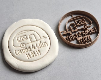 Personalized caravan cookie cutter. Caravan cookie cutter with name. Personalized cookie cutter. Camping cookie cutter