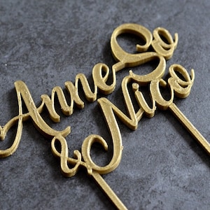 Cake Topper 2 first names - Cake topper Wedding - Custom Cake Decoration - Birthday Cake topper, Wedding Decoration