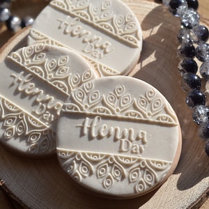 Prägestempel „Henna Day Wedding“. Fondant-Prägegerät für dekorierte Kekse. Stempel aus Zuckerpaste für Hochzeiten. Henna Day Texturplatte