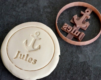 Custom Anchor Cookie Cutter - Boat Anchor Cookie Cutter with First Name