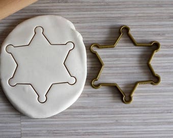 Sherif Star cookie cutter - Sherif star cookie mold - Custom - birthday cookie cutter - Personalized cookie cutter - fondant cutter