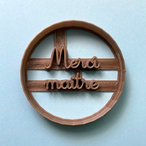 Merci Maitre cookie cutter - Thank you teacher cookie cutter - Message cookie cutter - Appreciation day teacher&#39;s gift - Teacher gift