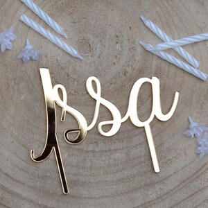 Cake Topper Benutzerdefinierter Geburtstagsspiegel - Cake topper Hochzeit Spiegel mit Vornamen - Personalisierte Kuchendekoration -
