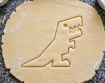 Dino cookie cutter - Dinosaur Cookie Cutter - Rrrraw Cookie cutter - Dinosaur - Dino pixel cookie cutter - Gift for friend - Dinosaur gift