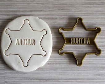 Custom Sherif Star cookie cutter (personalized) - Sherif star cookie cutter - Custom - birthday cookie cutter - Personalized cookie cutter