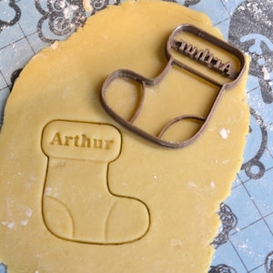 Custom Stocking cookie cutter - Sock cookie cutter with name - Christmas cookie cutter - Cookie cutter - Custom cookie cutter.