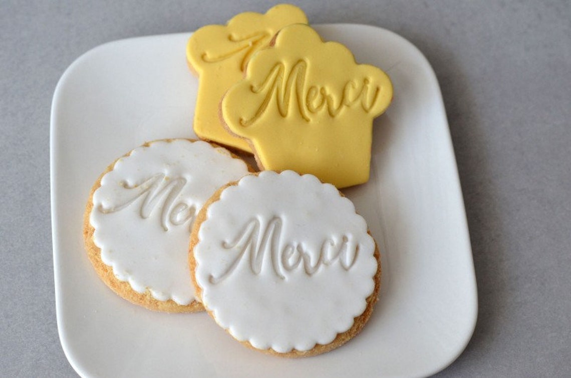 Merci cookie stamp Message cookie stamp Thank you cookie Etsy