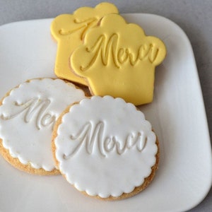 Merci cookie stamp - Message cookie stamp - Thank you cookie cutter - Birthday cookie cutter - Custom gift