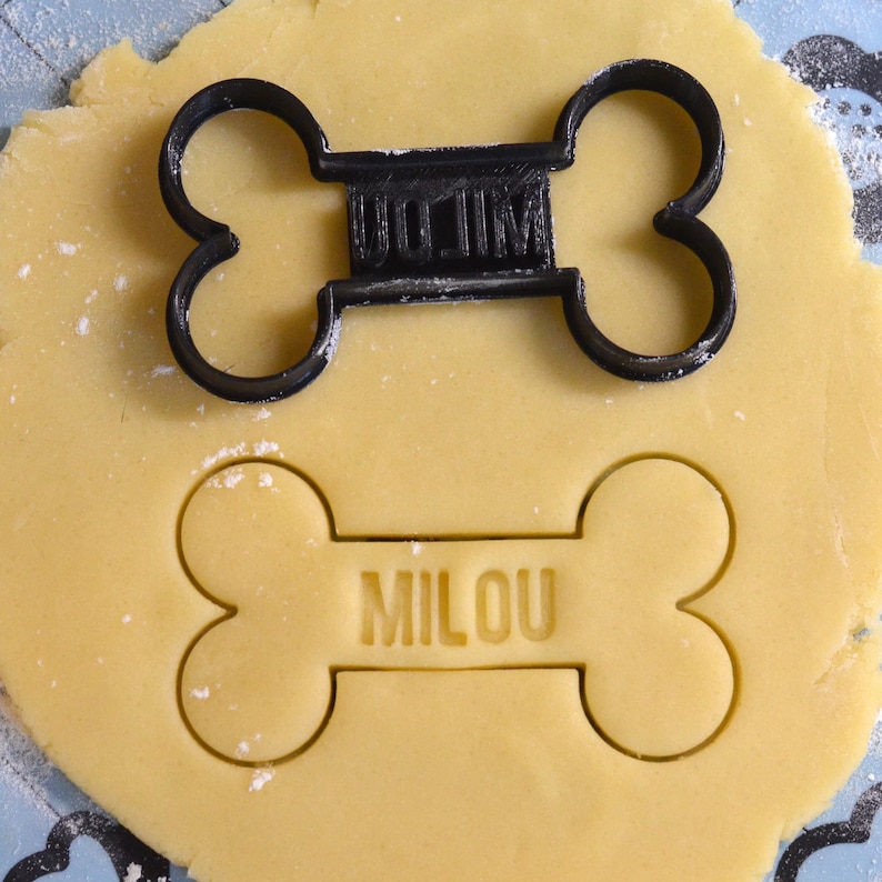 Customizable Dog Bone Cookie Cutter. Personalized Dog Bone Cookie Cutter with Name image 1