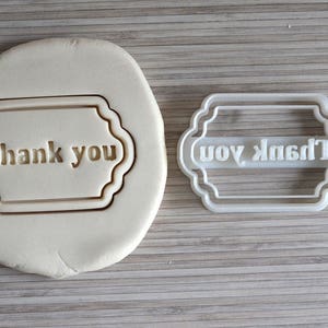 Thank you Cookie Cutter - Thank you mold for cookies - Thank you gift - Cookie cutter - Merci cookie cutter