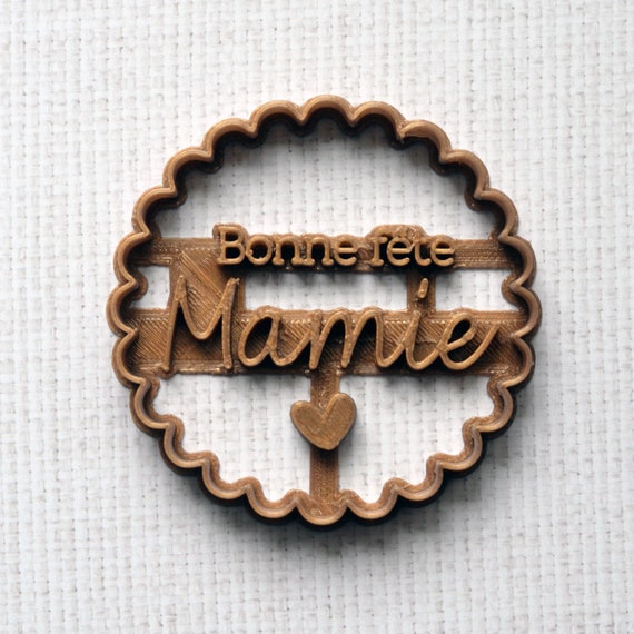 Emporte-pièce Bonne fête Mamie. Emporte-pièce fête des grand-mères. Emporte-pièce message. Biscuit à message