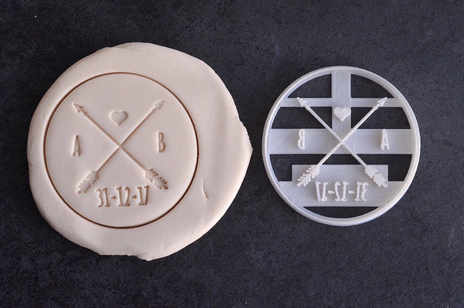 Heart and Arrows Wedding Cookie Cutter - Wedding custom cookie cutter -Custom cookie cutter with name -Wedding cookie cutter -Wedding favors