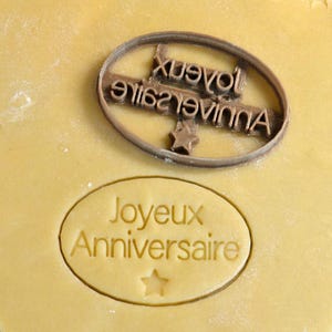 Joyeux anniversaire cookie cutter - French word cookie cutter - Teacher cookie cutter. Cookie cutter Wedding favor Babyshower favor