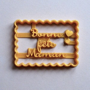 Emporte-pièce Petit Beurre Bonne fête Maman Emporte-pièce fête des mères. Emporte-pièce message. Biscuit à message image 4