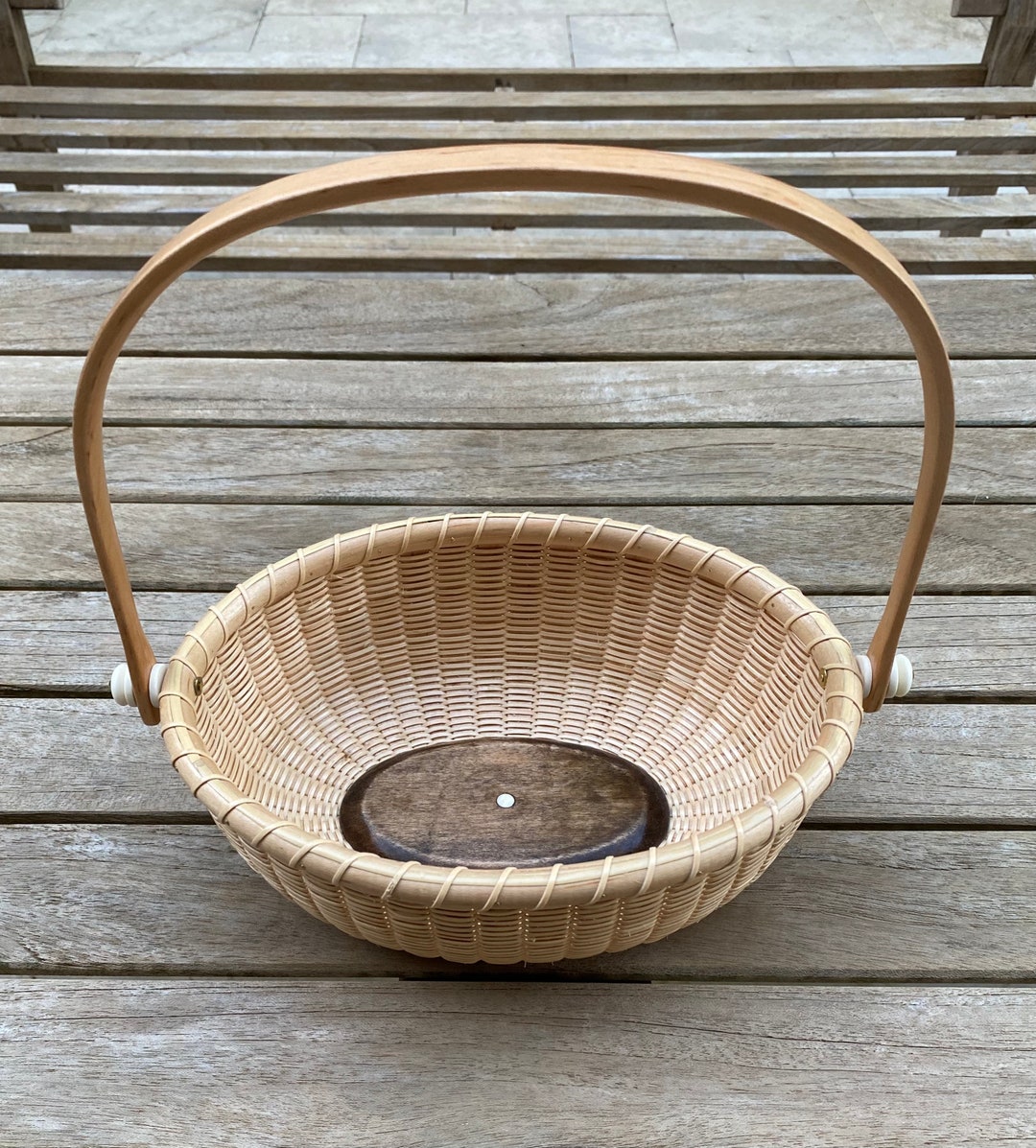 NANTUCKET Oval Handled Basket Handmade Signed Basket Etsy