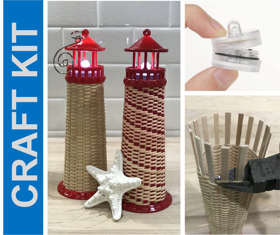 DIY KIT LIGHTED Lighthouse Nantucket Basket Ornament Etsy