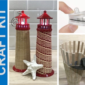 DIY KIT – LIGHTED Lighthouse Nantucket Basket Ornament