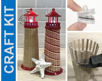 DIY KIT – LIGHTED Lighthouse Nantucket Basket Ornament