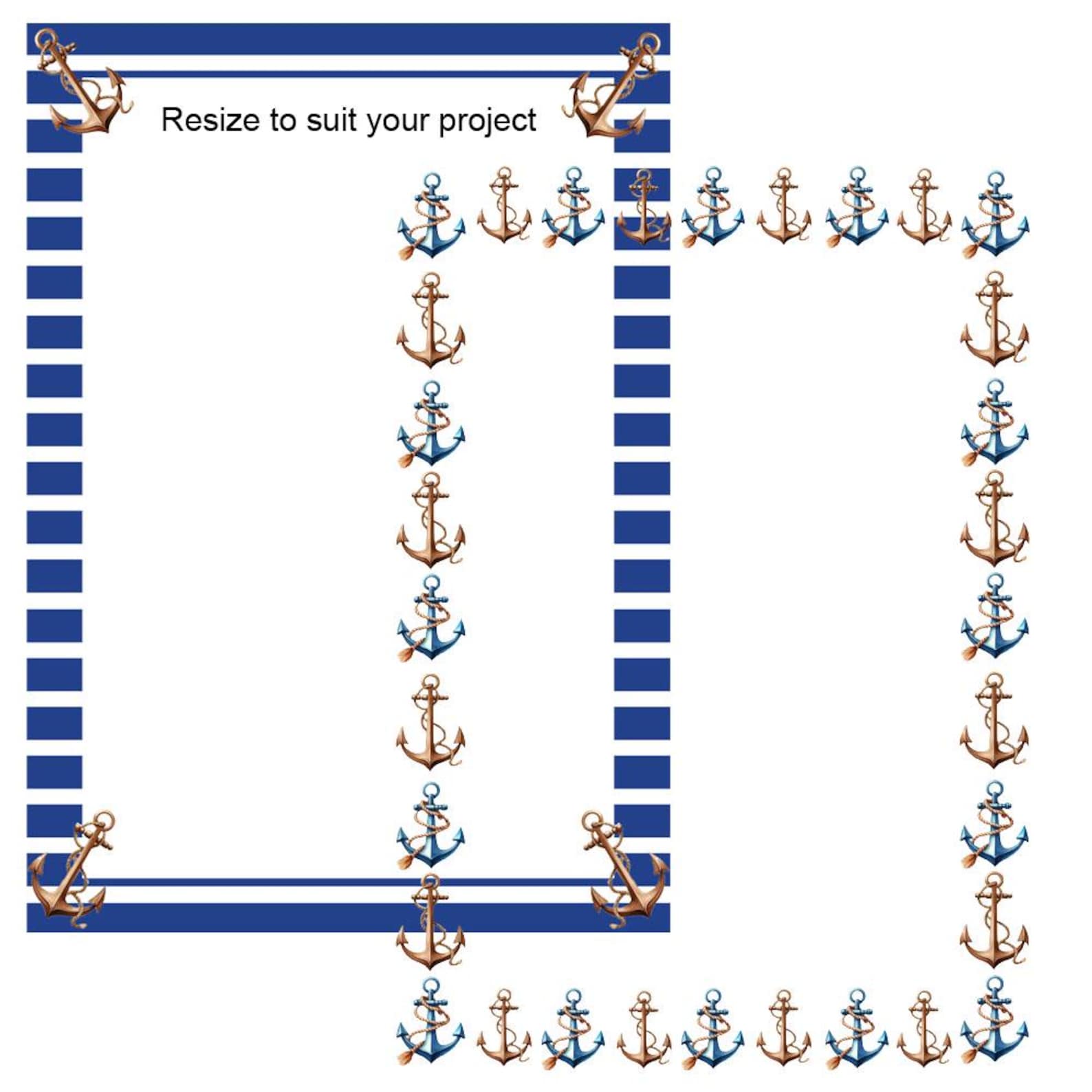 Nautical Shell Border Nautical Sea Borders 10 Frames Ocean Sail Boats Ships Anchor Seaside ...