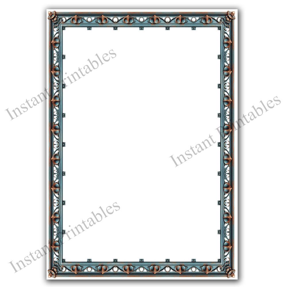 Aqua Rust Borders 8 Clipart Frames Ornate Filigree Borders Digital ...