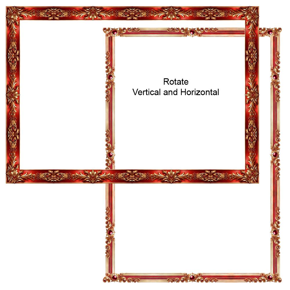 Red Rectangle Golden Boder Red And Gold Frame Border