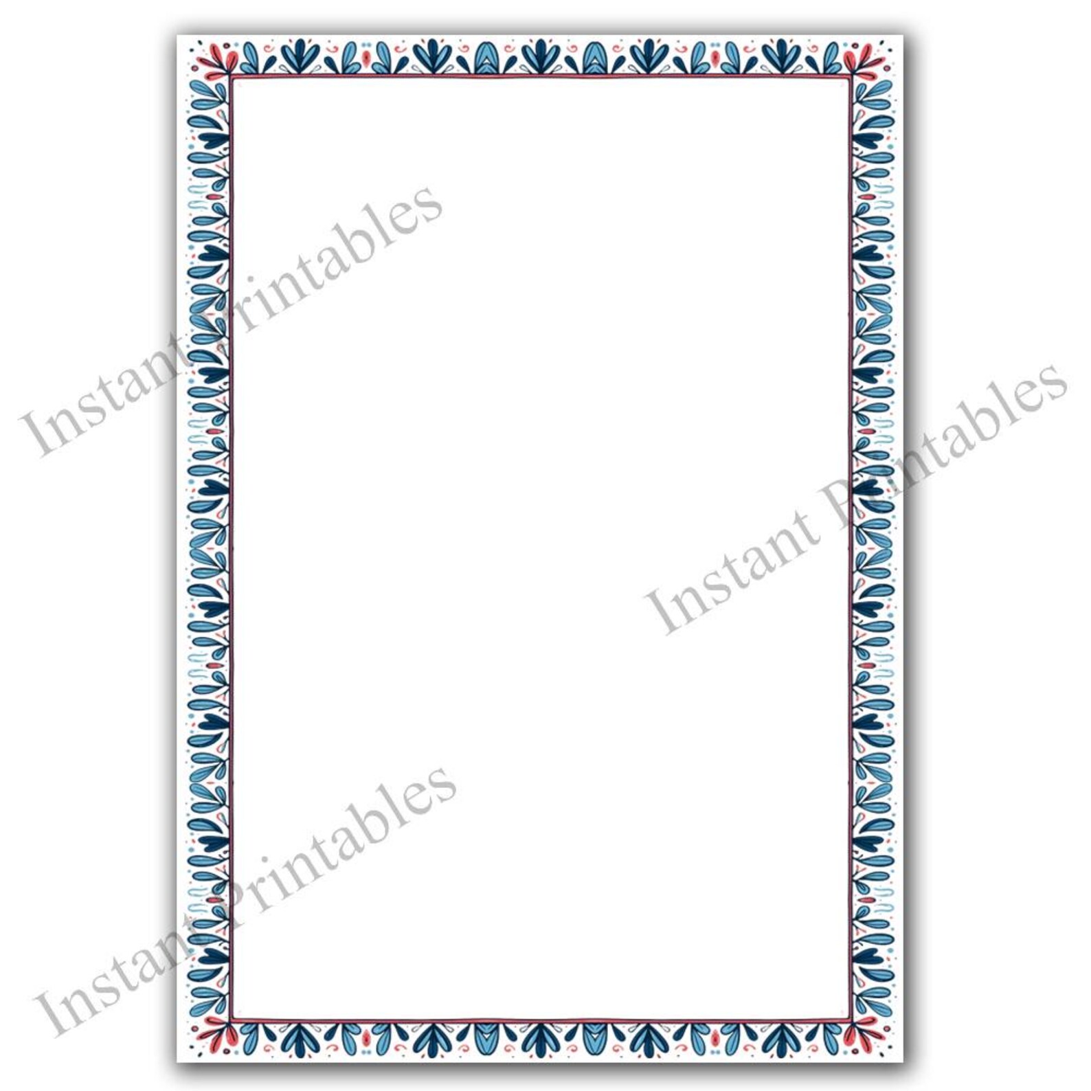 Hand Drawn Abstract Doodle Borders Frames Clipart 1 Digital 8.5x11 & A4 ...