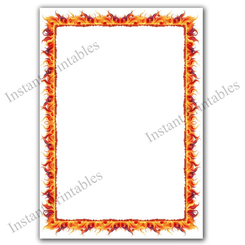 Fire and Water Borders Frames Bundle 8 Digital Downloads A4 Letter 8 ...