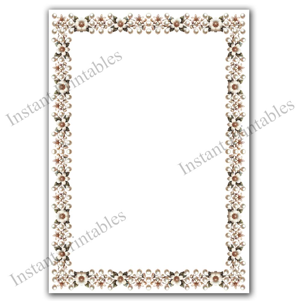 Mother of Pearl Borders 9 Frames Bundle Digital Download A4 & 8.5