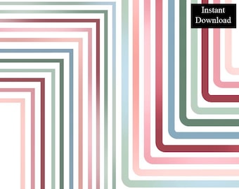 Marcos con bordes sólidos simples, imágenes prediseñadas, 20 descargas digitales, borde de página minimalista de 8,5 x 11 y A4