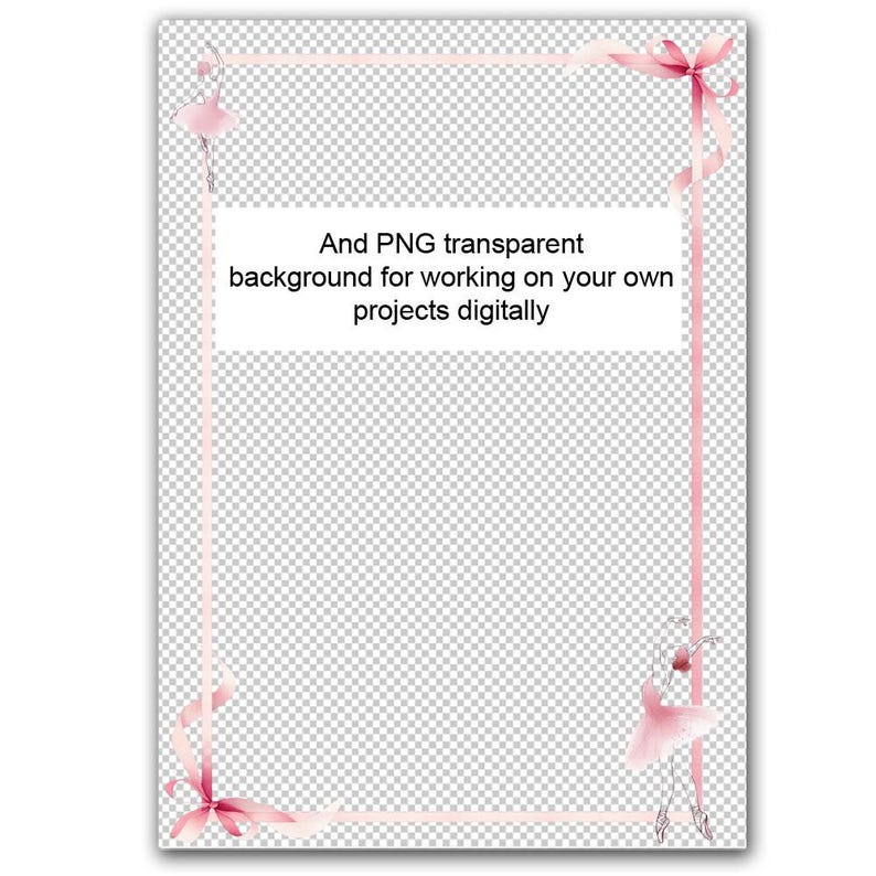 Ballet Note Border Ballerina Ballet Border Clip Art PDF and PNG Digital Instant Download ...