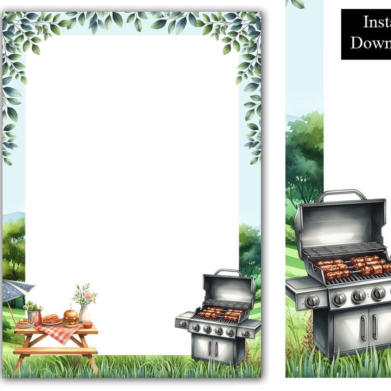 Cook Out Border Fathers Day Page Border - Etsy