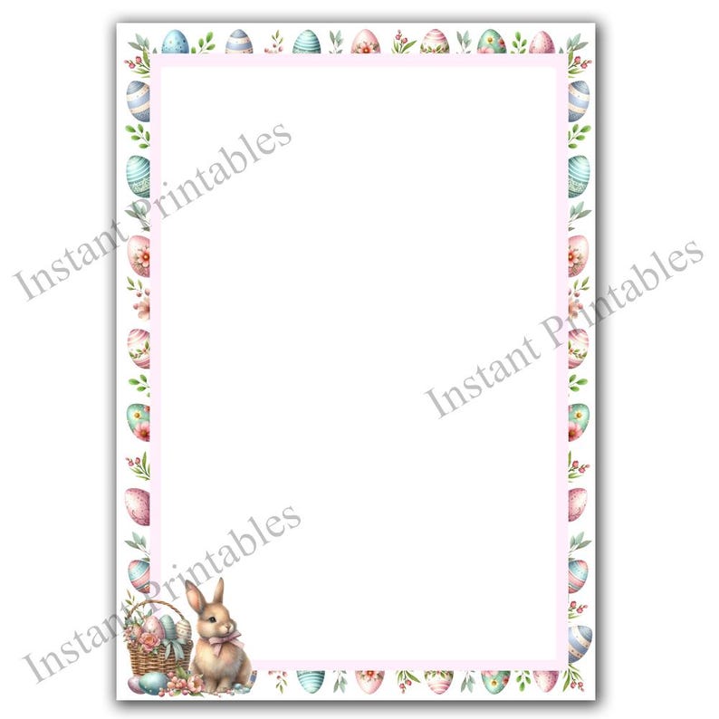Easter Watercolour Borders Frames Rabbit Easter Egg Clip Art Bundle 10 ...