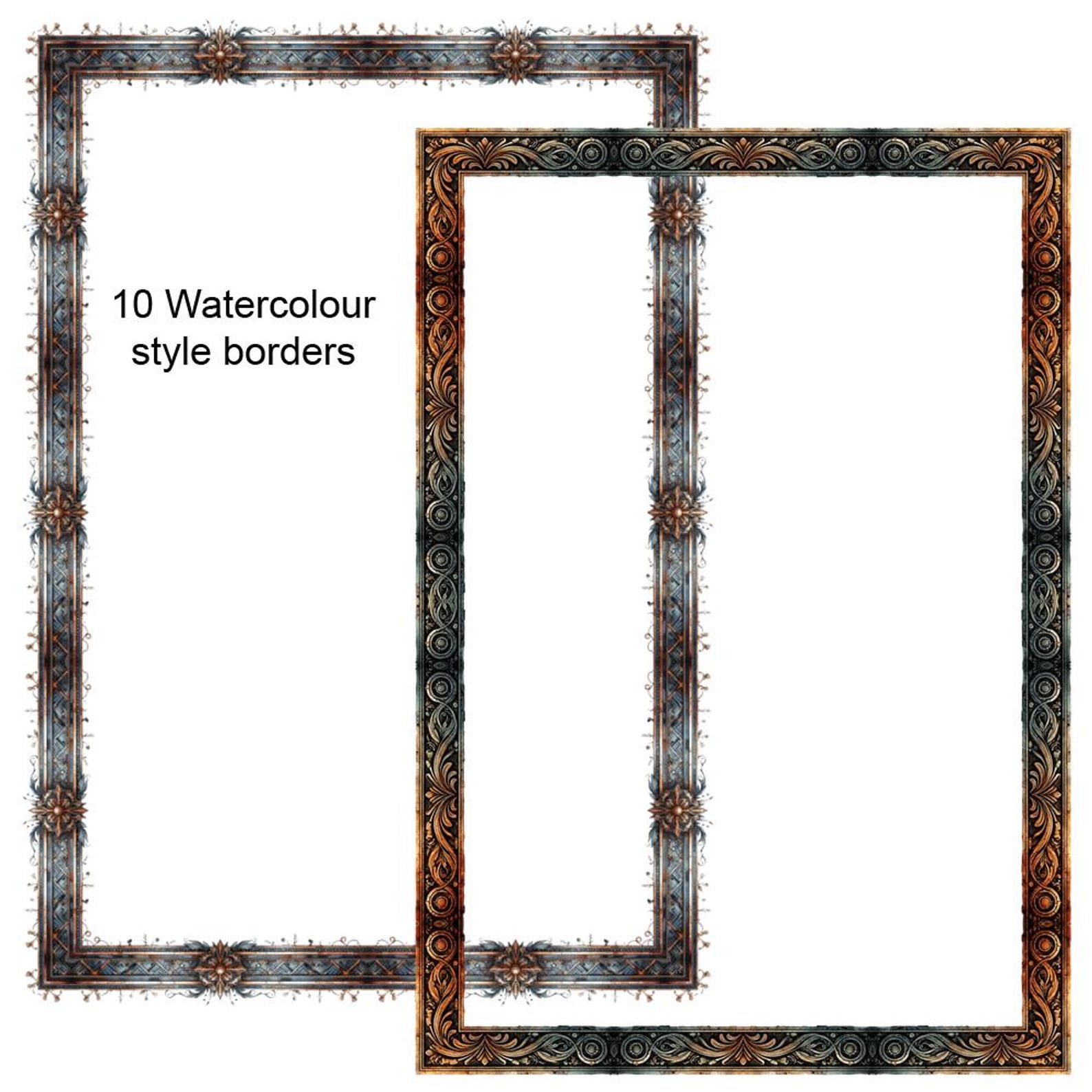 Medieval Rust Borders 10 Frames Bundle Digital Download A4 8.5x11 PNG ...