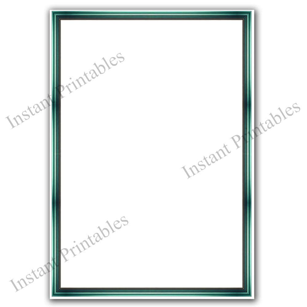 Aqua Metal Watercolour Borders Frames Futuristic Sci Fi Clip Art 8 ...