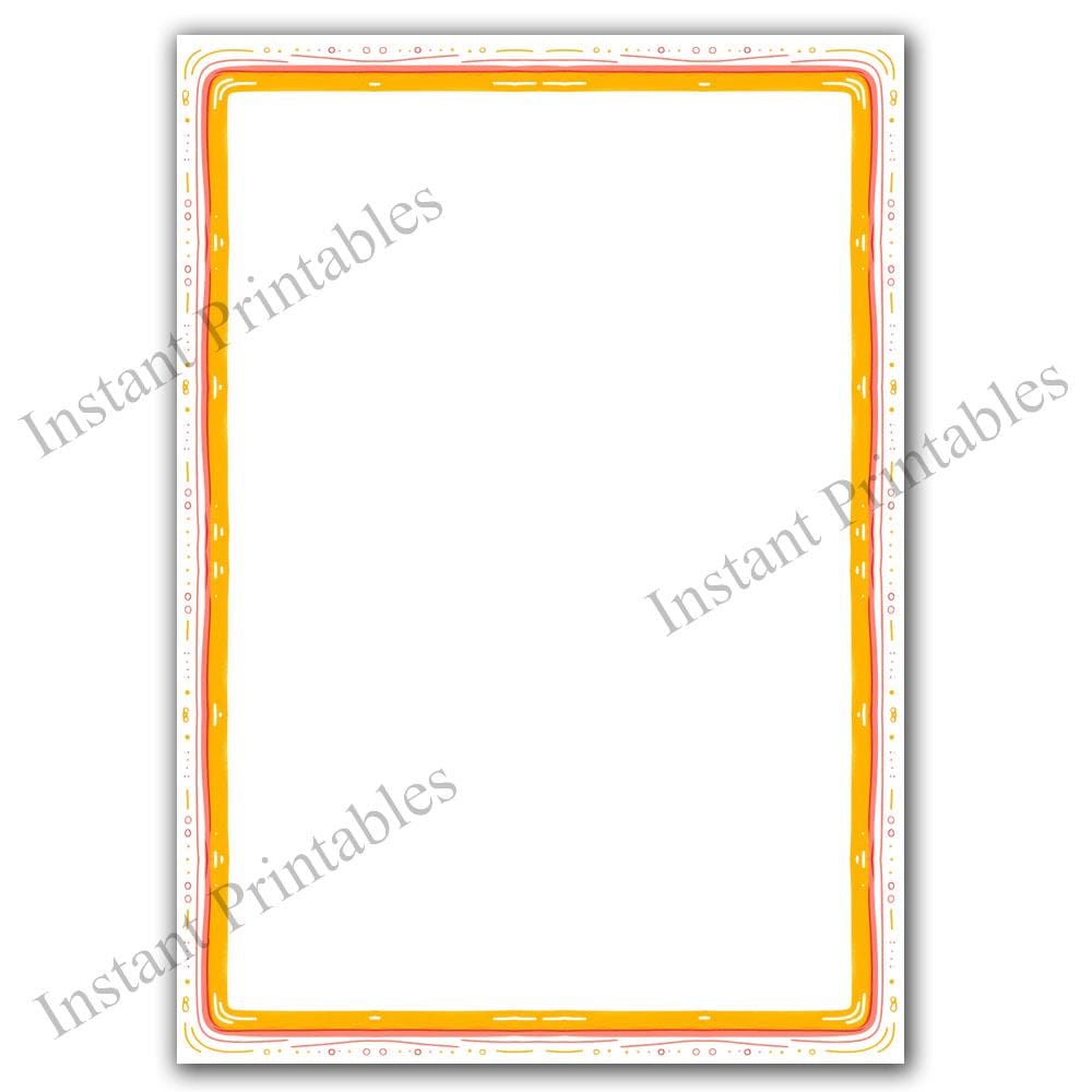 Hand Drawn Abstract Doodle Borders Frames Clipart 1 Digital 8.5x11