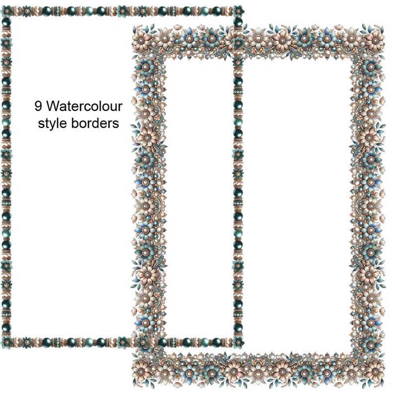 Mother of Pearl Borders 9 Frames Bundle Digital Download A4 & 8.5x11 ...