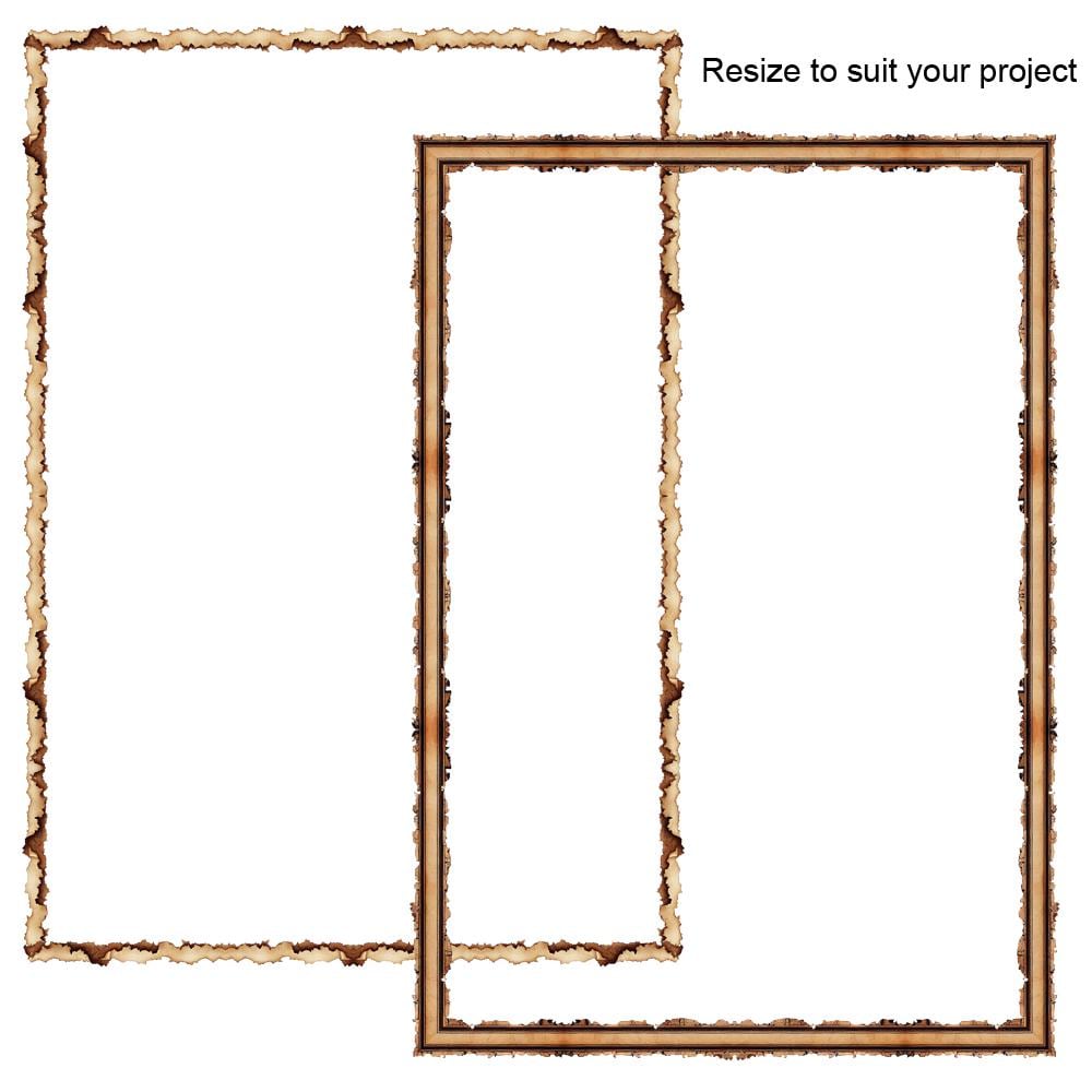 Burnt Edge Borders Frames Clipart Bundle 9 Digital Download A4 & 8.5x11 ...