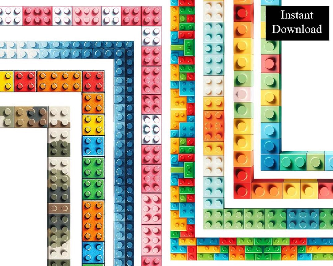 Building Blocks Borders 8 Frames Picture Frames Clip Art Digital ...