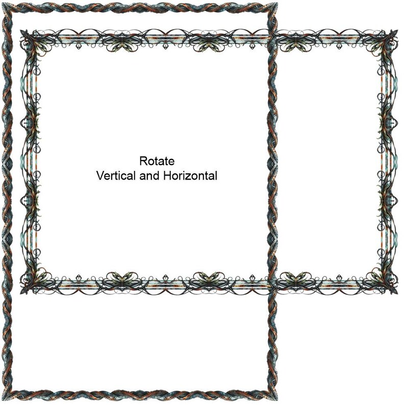 Twisted Metal Borders 8 Frames Ornate Metallic Style Clip Art Digital ...