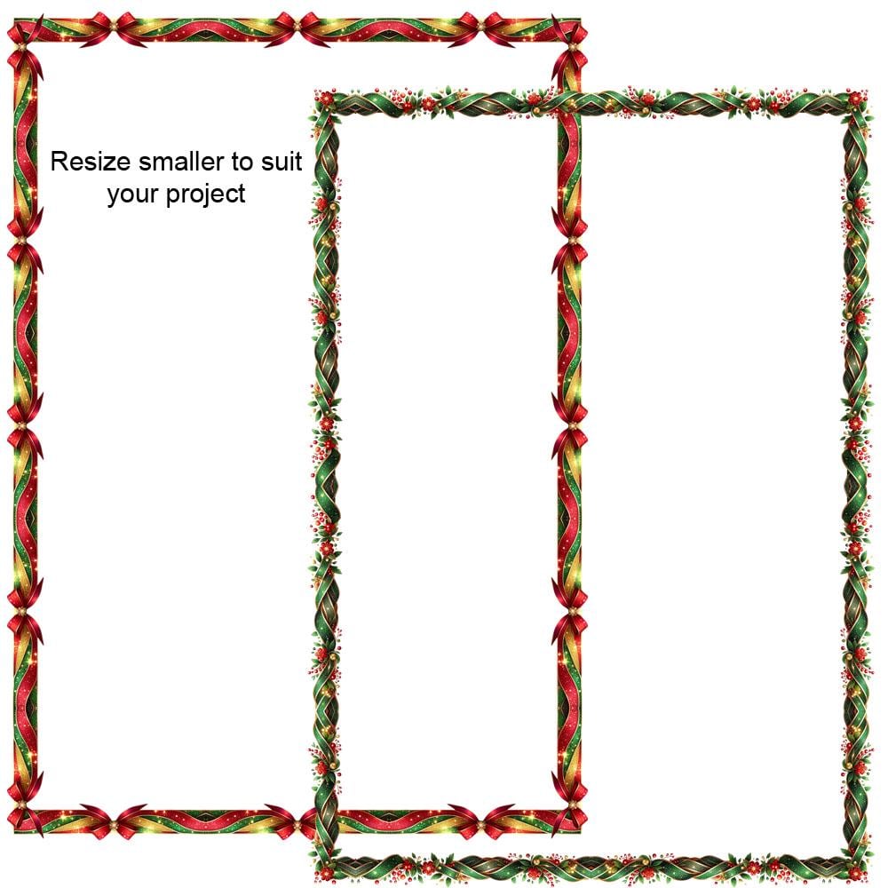 Glitter Christmas Ribbon Borders Frames Clip Art 10 Digital Download 8. ...