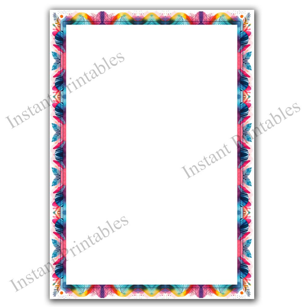 Psychedelic Abstract Borders 8 Frames Bundle Digital Download A4