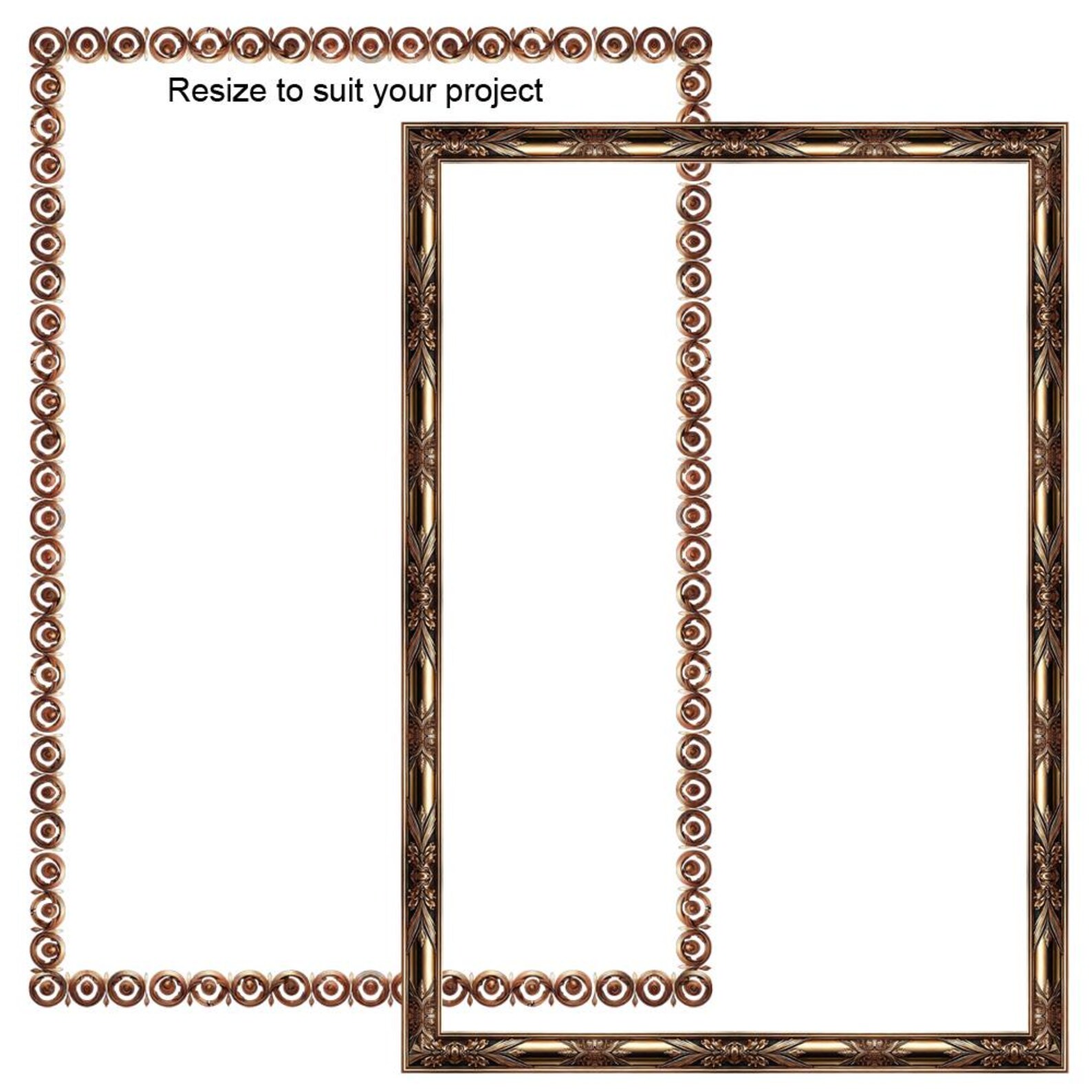 Broze Border Medieval Bronze Borders 8 Frames Bundle Digital Download A4 & 8.5x11 ...